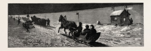 WINTER IN RUSSIA: THE ROAD ACROSS THE ICE BETWEEN CRONSTADT AND ORANIENBAUM AFTER THE ARRIVAL OF