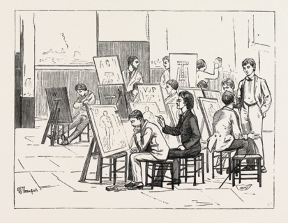 STUDENTS' LIFE IN A CONTINENTAL ART SCHOOL: THE ANTIQUE ROOM: TAKING IT EASY