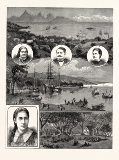 THE VISIT OF QUEEN MARAU OF TAHITI TO EUROPE: 1. Moorea and Papeete from the Semaphore, Tahiti. 2.