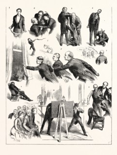 HIDE AND SEEK AT WESTMINSTER, LONDON, "THOUGHT-READING" BY MR. IRVING BISHOP; 1. Mr. Bishop,