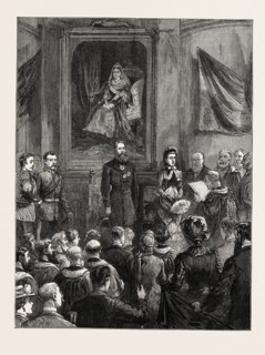 THE VISIT OF THE LORD LIEUTENANT OF IRELAND TO BELFAST: UNVEILING THE PORTRAIT OF THE QUEEN IN THE