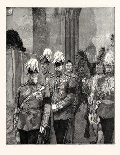 THE LATE DUKE OF ALBANY, THE ARRIVAL AT WINDSOR, APRIL 4, THE PROCESSION ENTERING WINDSOR CASTLE BY