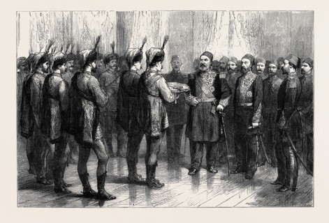 THE EASTERN QUESTION: THE DEPUTATION OF HUNGARIAN STUDENTS PRESENTING A SWORD OF HONOUR TO THE