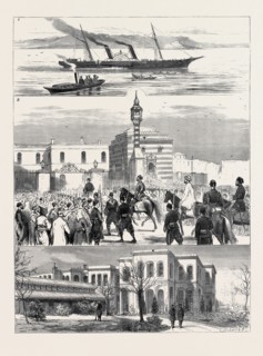 THE EASTERN QUESTION, THE FALL OF MIDHAT PASHA: 1. Midhat Pasha leaving Constantinople; 2. Arrival
