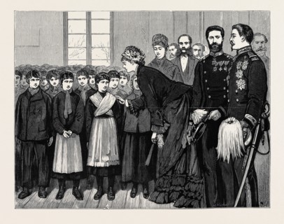 THE WAR IN THE EAST: PRINCE AND PRINCESS MILAN INAUGURATING THE ENGLISH HOME FOR SERVIAN ORPHANS,