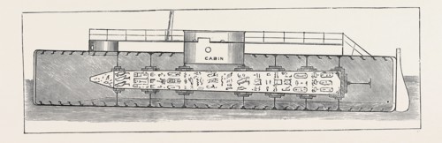 CLEOPATRA'S NEEDLE: PROPOSED SCHEME FOR TRANSPORTING THE MONUMENT TO ENGLAND: LONGITUDINAL SECTION