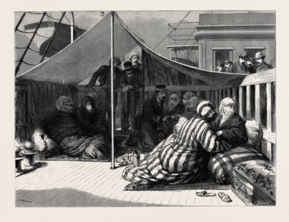 THE EASTERN QUESTION: TAKING TICKETS IN THE HAREM, ON THE STEAMER FROM CONSTANTINOPLE TO VARNA