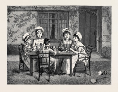 "BIRTHDAY TEA" FROM THE PICTURE BY MISS KATE GREENAWAY