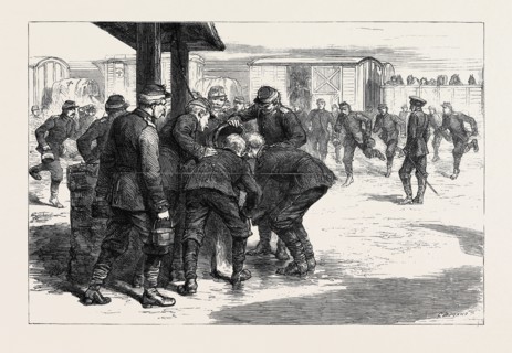 THE WAR IN THE EAST, WITH THE RUSSIANS: ON THE WAY TO THE FRONT BY RAIL, "TWO MINUTES FOR