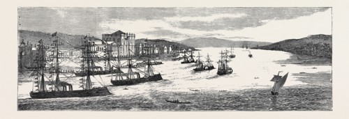 THE WAR IN THE EAST, WITH THE TURKS: SKETCHES AT CONSTANTINOPLE: REVIEW OF TRANSPORTS AND IRONCLADS