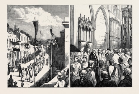 THE INSTALLATION AND ENTHRONEMENT OF THE NEW BISHOP OF ST. ALBAN'S: THE PROCESSION VIEWED FROM THE