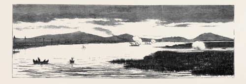 THE WAR IN THE EAST: WITH THE TURKS, RUSSIAN TORPEDO BOATS ATTACKING TURKISH CRUISERS ON THE SULINA