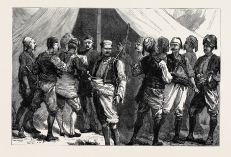 THE WAR IN THE EAST, WITH THE TURKS, VOLUNTEERS ENLISTING IN THE SQUARE OF THE SERASKERIAT,