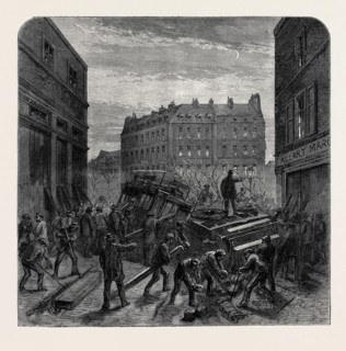 THE BARRICADES IN PARIS, FRANCE, 1870