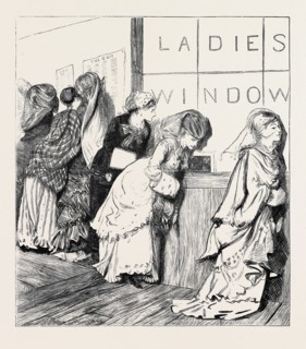 LADIES' WINDOW AT THE NEW YORK POST OFFICE, 1870