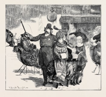 POLICE CONVOY IN BOSTON, 1870
