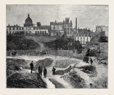 NORTHERN PORTION OF THE GALLO-ROMAN REMAINS OF AN AMPHITHEATRE AT PARIS, 1870