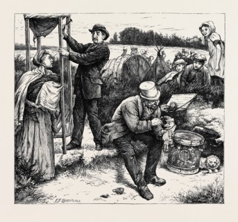ON THE ROAD TO THE DERBY, THE PUNCH AND JUDY MAN, 1870
