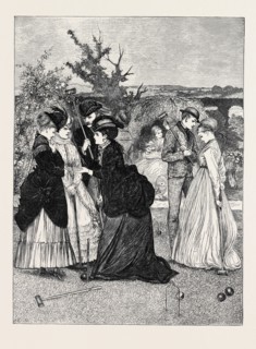 A GAME OF CROQUET, 1870