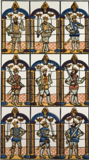 PAINTED WINDOW, TWO SAXON EARLS OF MERCIA, AND SEVEN NORMAN EARLS OF CHESTER