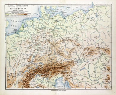 MAP OF CENTRAL EUROPE, 1899