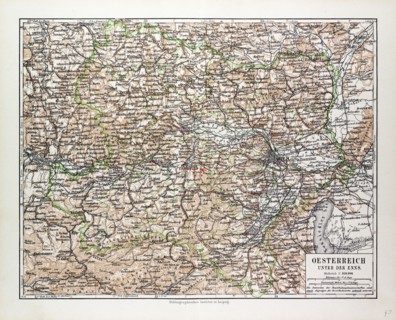 MAP OF AUSTRIA, 1899