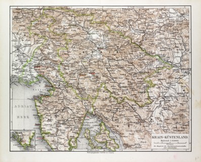 MAP OF SLOVENIA AND CROATIA, 1899