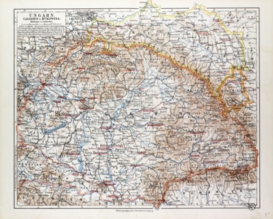 MAP OF HUNGARY, 1899