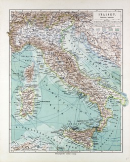 MAP OF ITALY, 1899