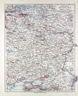 MAP OF CENTRAL RUSSIA, 1899