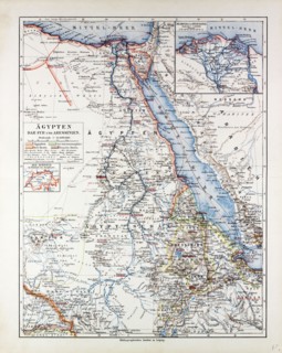 MAP OF EGYPT, SUDAN, 1899