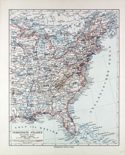 MAP OF THE EASTERN PART OF THE UNITED STATES OF AMERICA, 1899