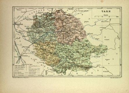 MAP OF TARN, FRANCE