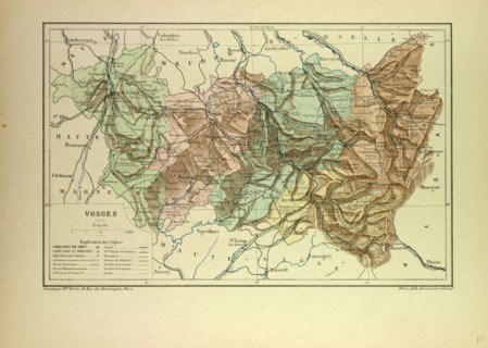 MAP OF VOSGES, FRANCE