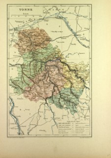 MAP OF YONNE, FRANCE