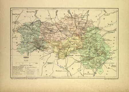 MAP OF ORNE, FRANCE