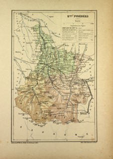 MAP OF HAUTES PYRÃâNÃâES, FRANCE