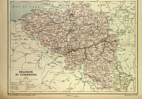 MAP OF BELGIUM AND LUXEMBURG