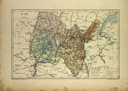 MAP OF AIN, FRANCE
