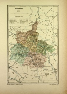 MAP OF ARDENNES, FRANCE