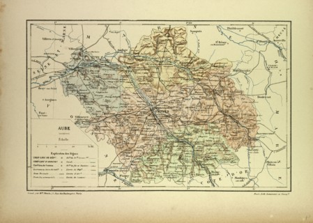 MAP OF AUBE, FRANCE