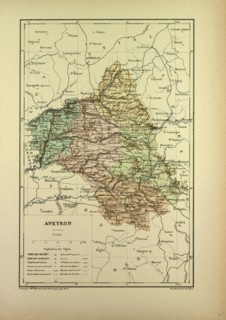 MAP OF AVEYRON, FRANCE