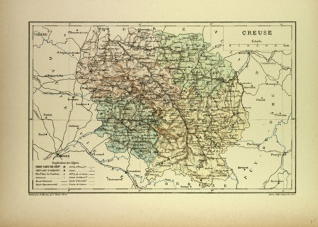 MAP OF CREUSE, FRANCE