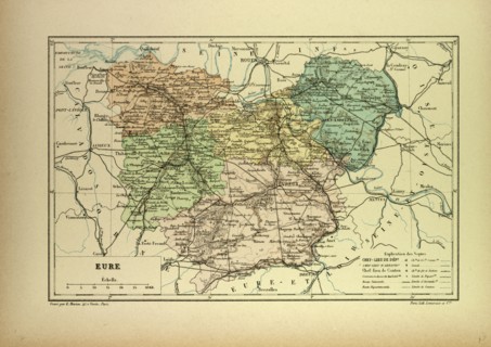 MAP OF EURE, FRANCE