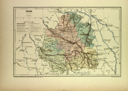 MAP OF INDRE, FRANCE