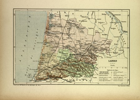 MAP OF LANDES, FRANCE
