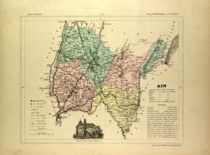 MAP OF AIN, FRANCE