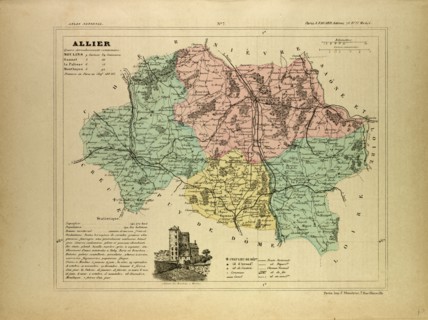 MAP OF ALLIER, FRANCE