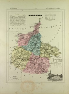MAP OF ARDENNES, FRANCE
