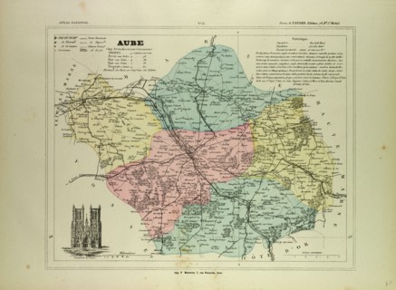 MAP OF AUBE, FRANCE